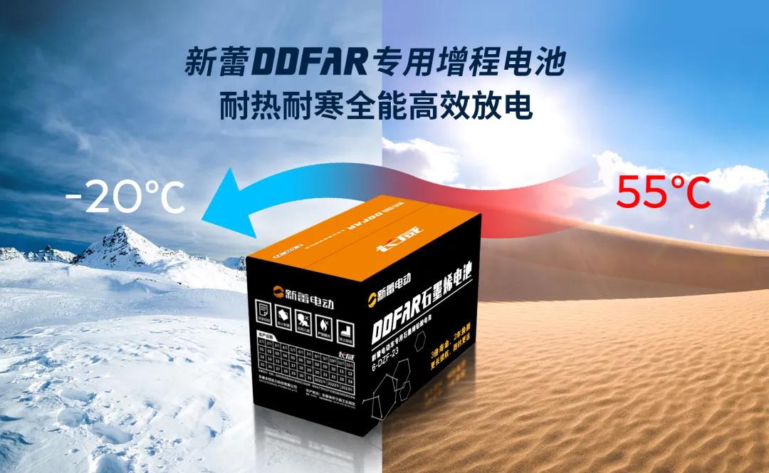 <b>行业首发！新蕾DDFAR专用增程电池，包2年换新！</b>